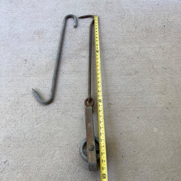 Vintage St John & Co Meat Hook w/ Pulley & Armour Meat Hook Galvanized 59X - Picture 2 of 8